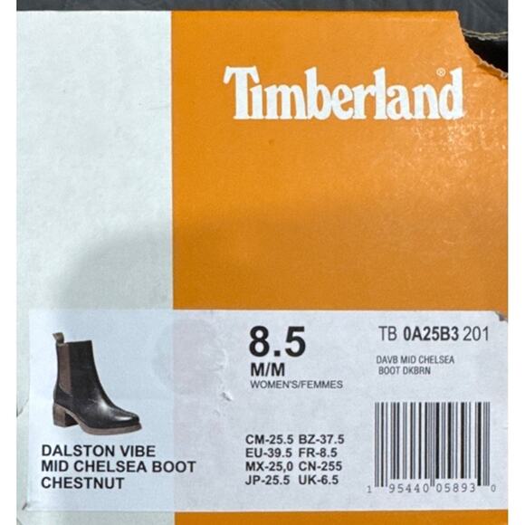 Timberland Women's Dalston Vibe Mid Chelsea Chestnut Boots Size: 8.5 - Picture 5 of 9